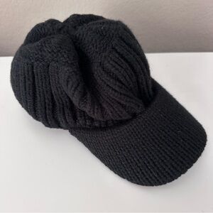San Diego Hat Company Chunky Knit Beanie /Hat / Cap with Brim in Black